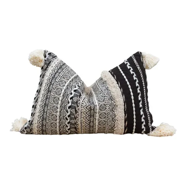 Metallic Gray Nomadic Moroccan Lumbar Pillow