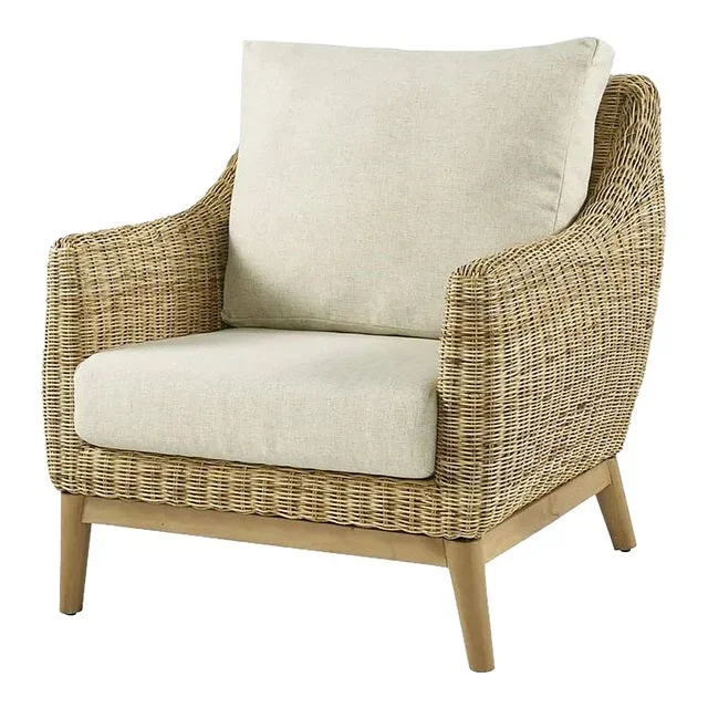 Metropolitan Club Chair, Beige, Rattan