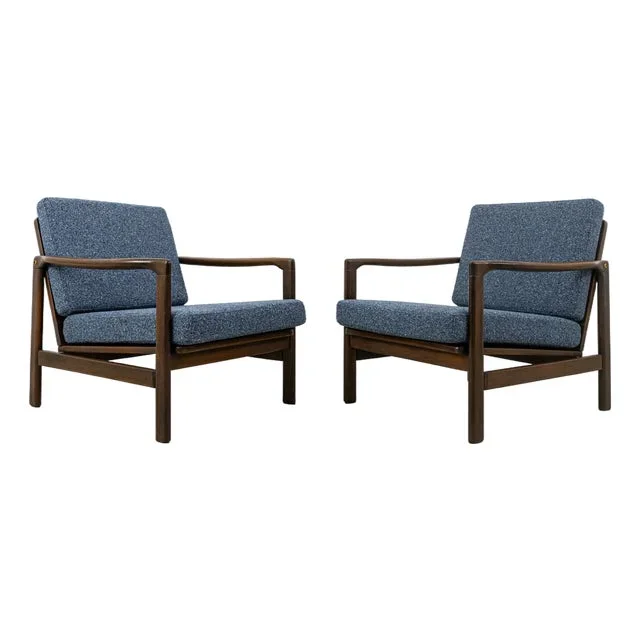 Mid-Century Club Chairs attributed to Zenon Bączyk, Poland, 1960s, Set of 2