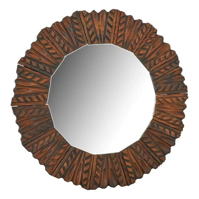 Mid-Century Mirror in Carved Wood, 1960s