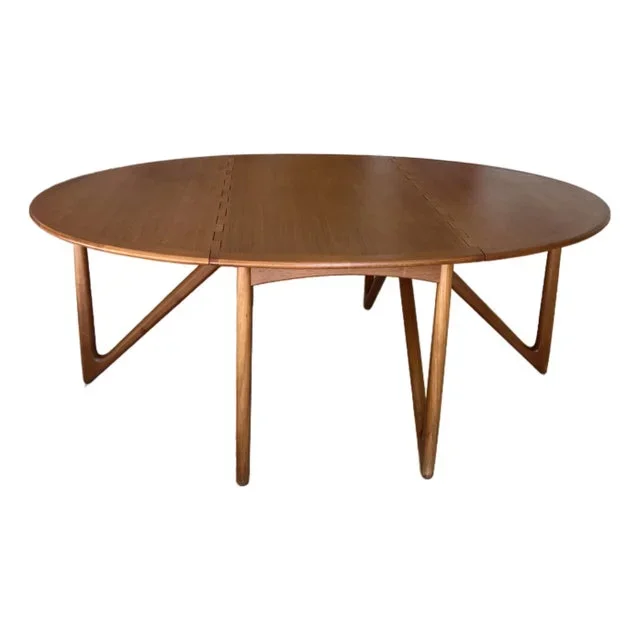Mid Century Modern Oval Teak Dining Table by Kurt Ostervig for Jason Mobler