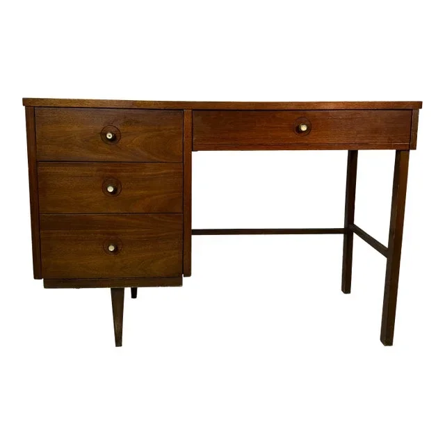 Mid Century Walnut White Formica Top Writing Desk