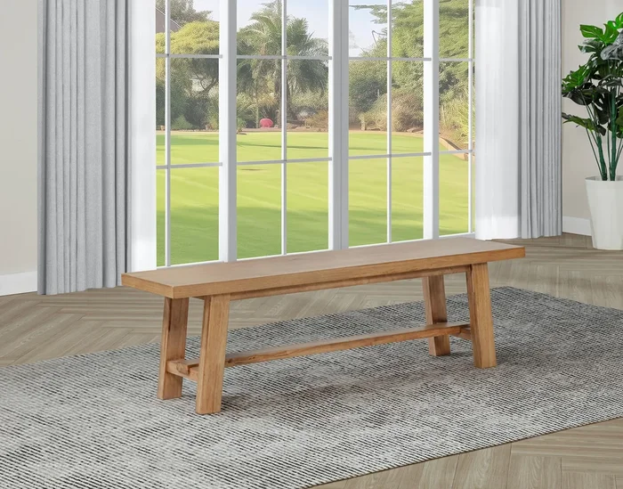 Middleton Natural Brown Wood Backless Dining Bench