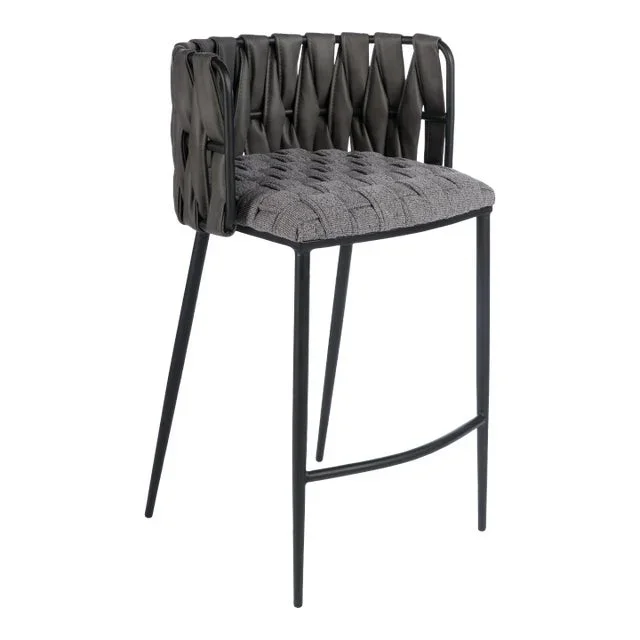 Milano Counter Chair in Gray & Black