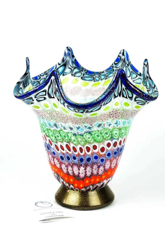 Milly – Vaso Mosaico Murrina Millefiori E Oro 24kt
