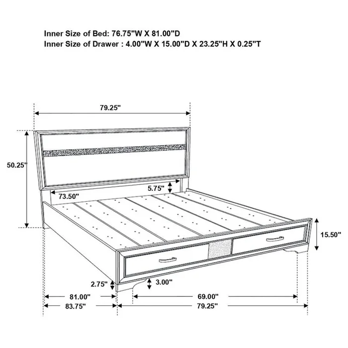 Miranda – Storage Wood Panel Bed