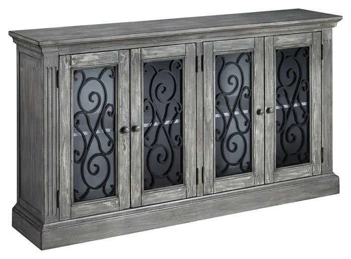 Mirimyn – Antique Gray – Accent Cabinet – Rustic Finish