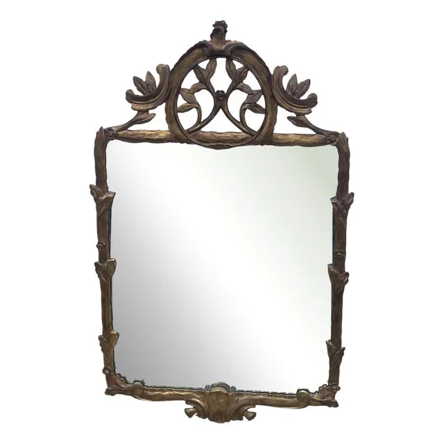 Mirror with Gilt Wood Decoration, 1940s