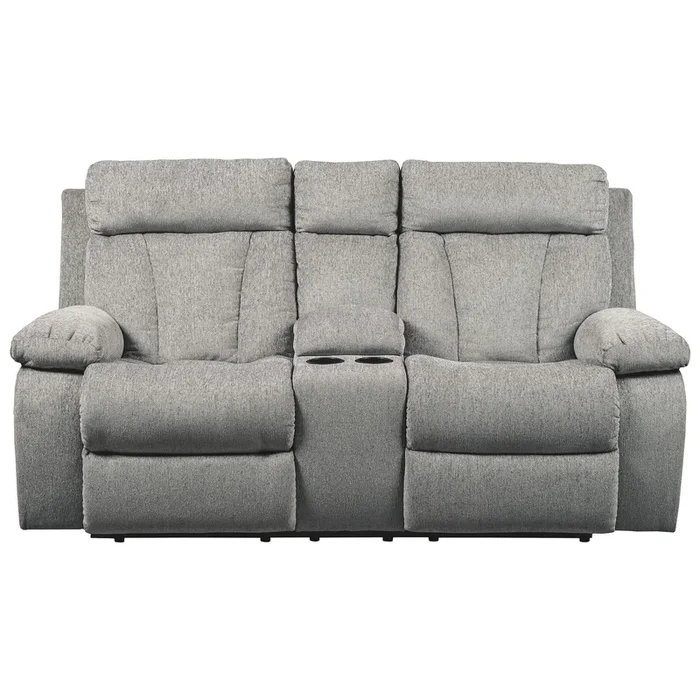 Mitchiner – Fog – Dbl Rec Loveseat W/console