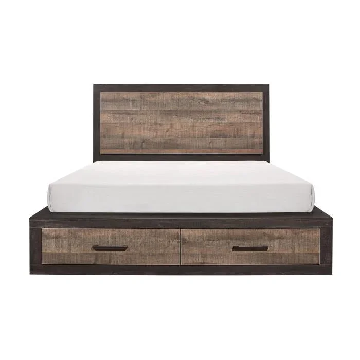 Miter (3)California King Platform Bed with Footboard Storage