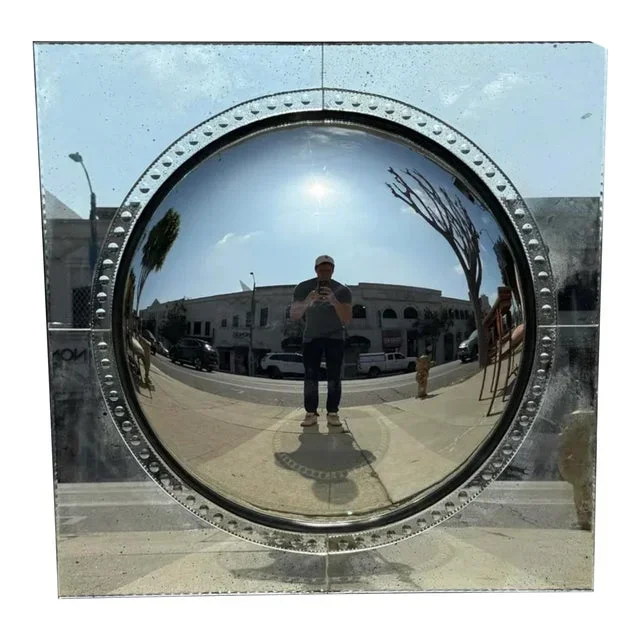 Modern Designer Square Convex Mercury Glass Mirror