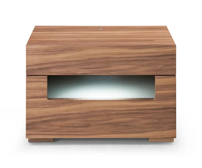 Modrest Ceres Contemporary LED Walnut Nightstand
