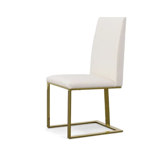 Modrest Frankie Contemporary White & Gold Dining Chair