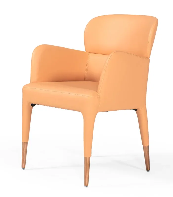 Modrest Ogden Modern Peach & Rosegold Dining Armchair