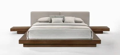 Modrest Tokyo – Queen Contemporary Walnut and Grey Platform Bed / VGMABR-90-WAL-GRAY-Q