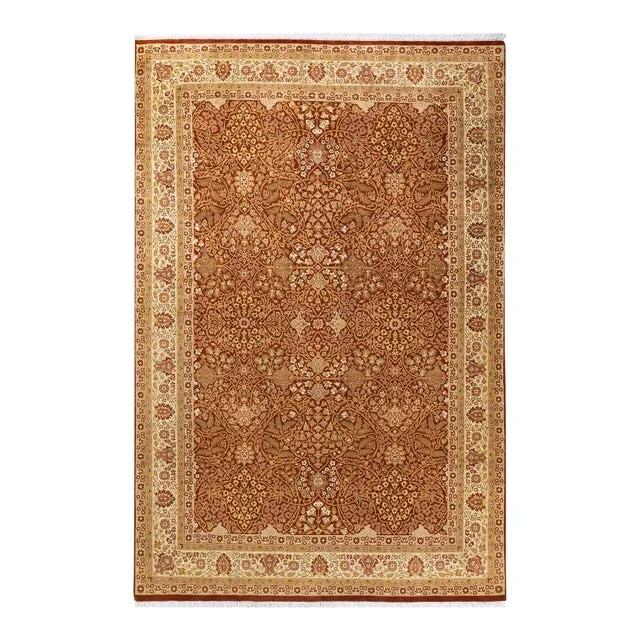 Mogul, One-of-a-Kind Hand-Knotted Area Rug – Orange, 6′ 1″ x 9′ 2″