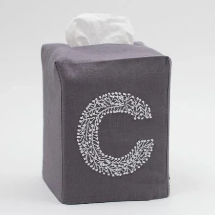 Monogram Twig Tissue Box Covers by Henry Handwork