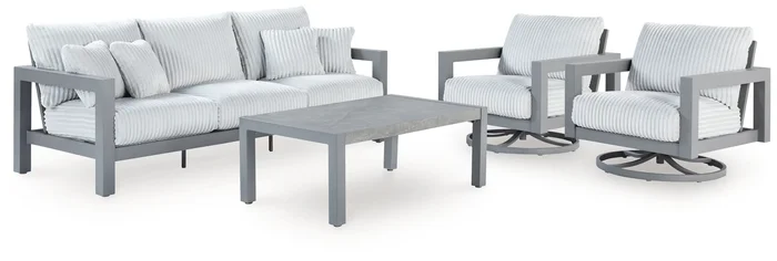 Moonlight View Outdoor Sofa, 2 Lounge Chairs and Coffee Table P695P2 by Signature Design by Ashley at Old Brick Furniture & Mattress Co.