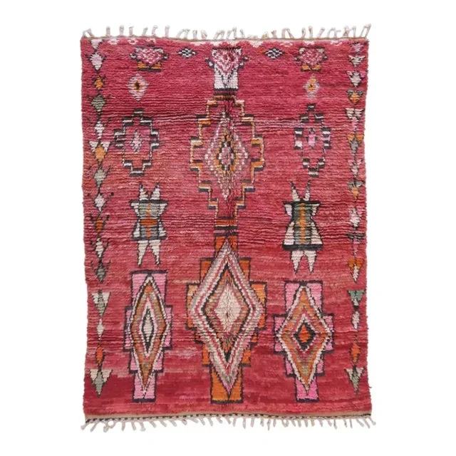 Moroccan Red Boujad Wool Rug – 9.6 X 6.9 Ft
