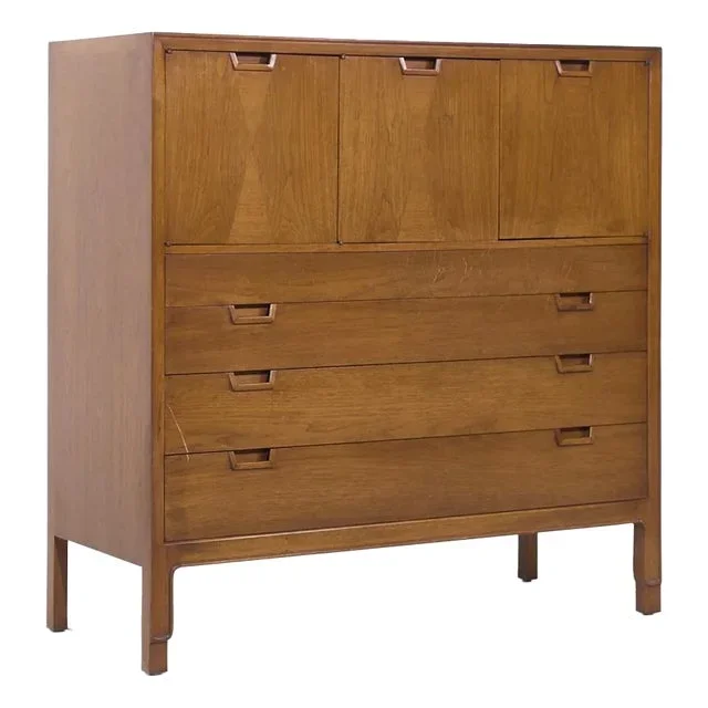Mount Airy Janus Mid Century Walnut Gentleman’s Chest Highboy Dresser