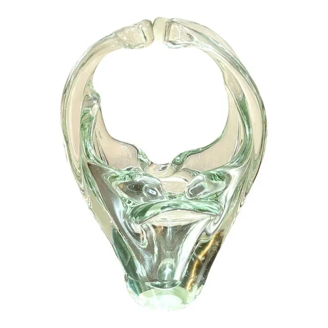 Murano Style Art Glass Basket Vase