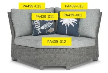 Naples Beach Corner Back Cushion PA439-013 by Signature Design by Ashley at Old Brick Furniture & Mattress Co.