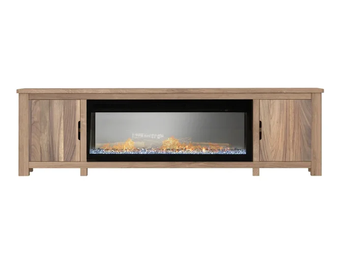 Natural Parota – Electric Fireplace – Brown Cappuccino