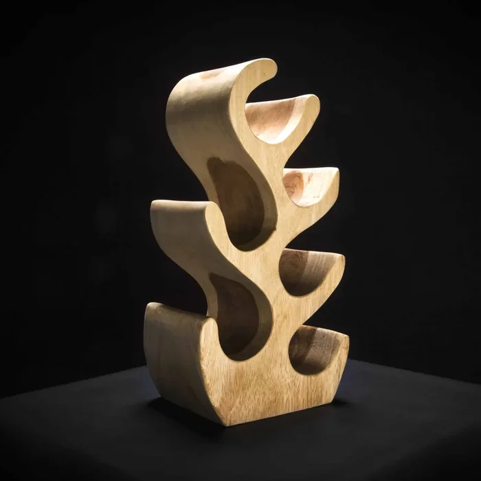 Natural Wood Wine Rack 6 Bottle