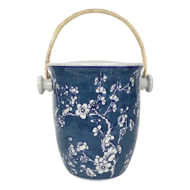 Navy Cherry Blossom Ice Bucket