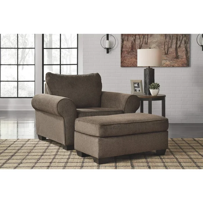Nesso – Walnut – 2 Pc. – Chair And A Half With Ottoman