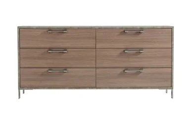 Nova Domus Boston – Modern Brown Oak & Brushed Stainless Steel Dresser / VGANBOSTON-DRS