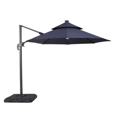 NUTI 10′ Round Umbrella, LED Light, Navy / LA-A031BL