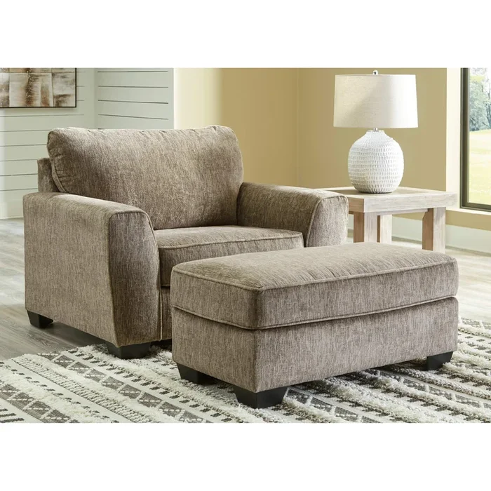 Olin – Chocolate – 2 Pc. – Chair And A Half, Ottoman
