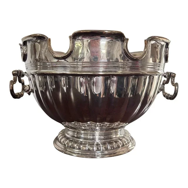 Oversized Mottaheda Winterthur Silver Plated Montieth/Punch Bowl