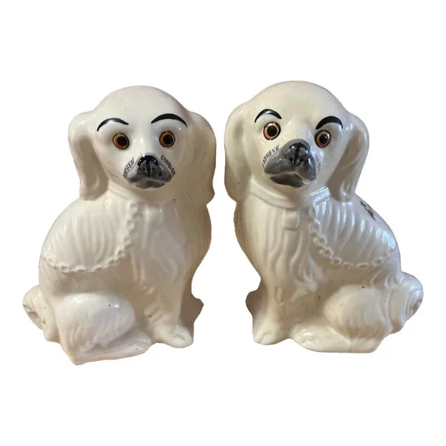 Pair of Vintage Decorated Staffordshire Dogs, Circa 1930’s