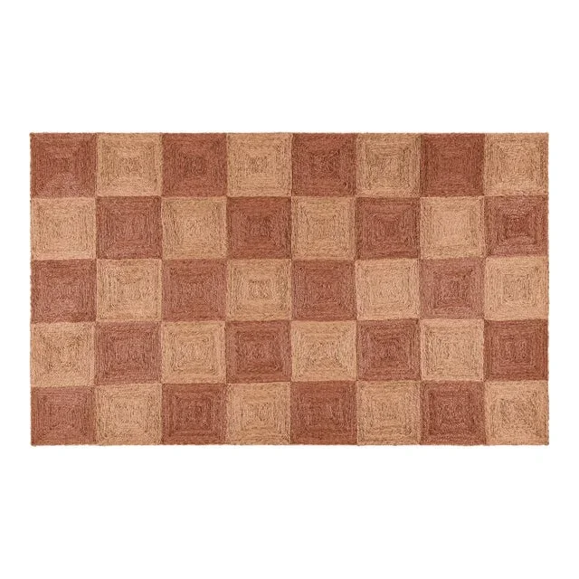 Part & Parcel Goods Jute Block Rug, 12’x15′, Topaz and Bisque