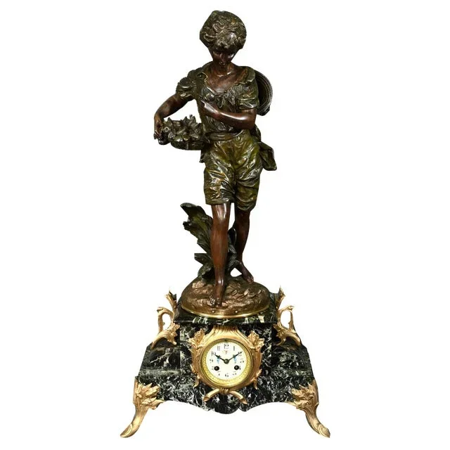 Pendulum in Regulate and Marble by A. Moreau, 1890s