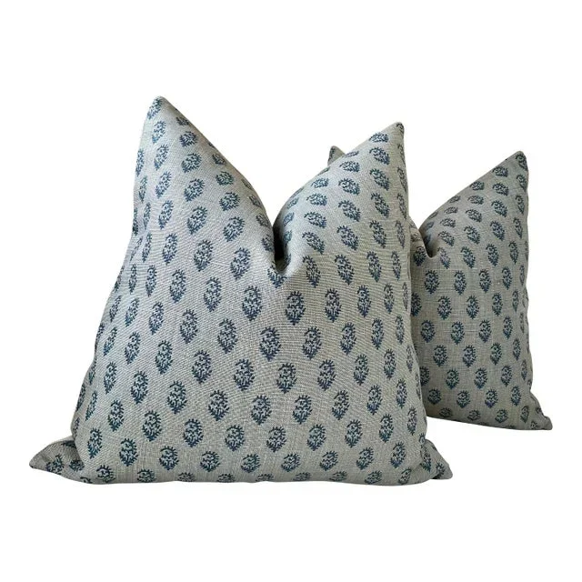 Peter Dunham Rajmata Indoor Outdoor Down Filled Pillows- a Pair