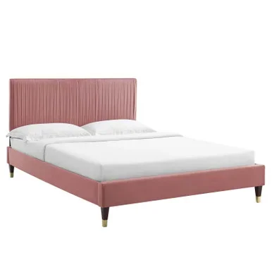 Peyton Performance Velvet Queen Platform Bed / MOD-6596