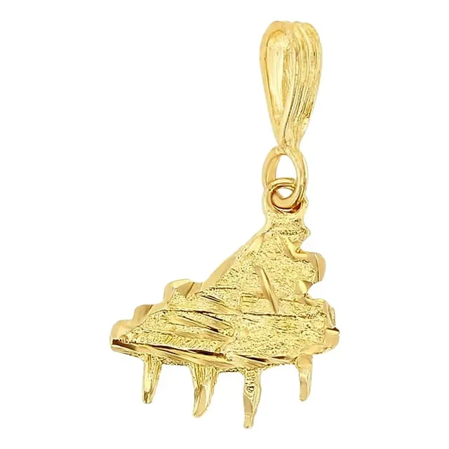 Piano with Diamond Cuts 14k Yellow Gold
