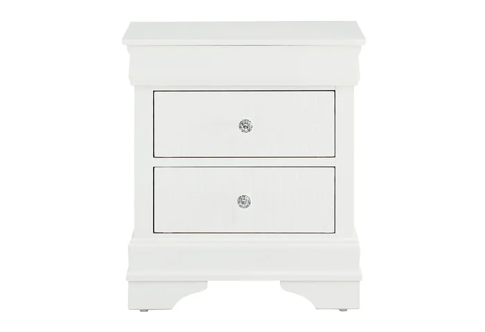 POMPEI METALLIC WHITE NIGHTSTAND