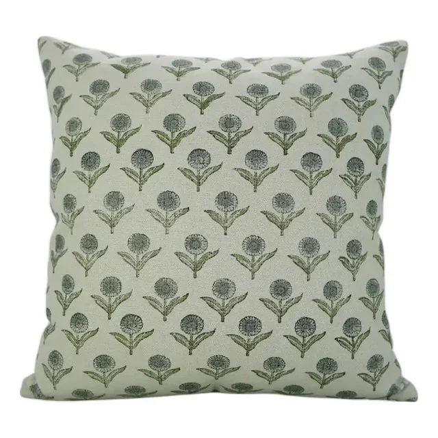 Premium Block Water Replicant Cushion Cover 24×24 Inch Cotton Linen- Genda Pushp