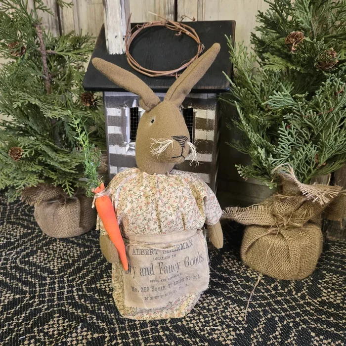 Primitive Bunny Wearing Apron