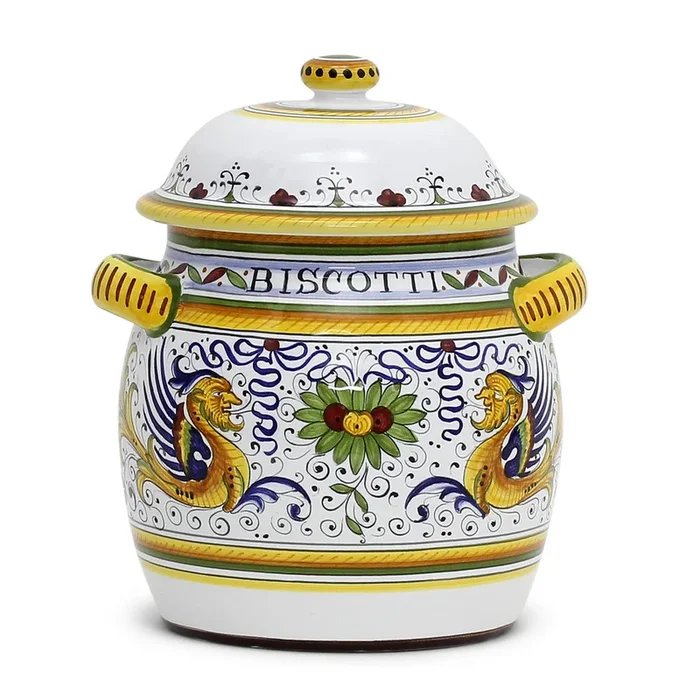 RAFFAELLESCO DELUXE: Traditional Deruta Biscotti Jar