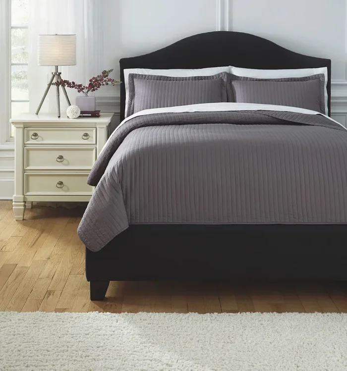Raleda – Gray – Queen Coverlet Set