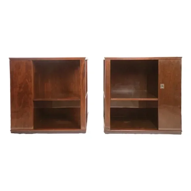 Rare Edward Wormley for Dunbar End Tables With Liquor Cabinets