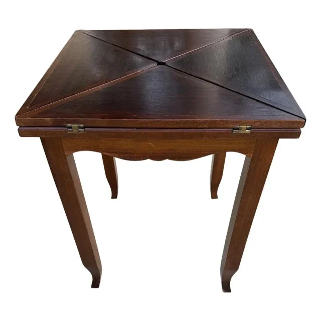 Rare Italian Mid-Century Burlwood Game Table – Expandable & Elegant