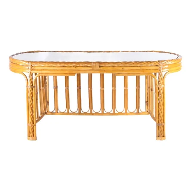 Rattan Dining Table, 1970s