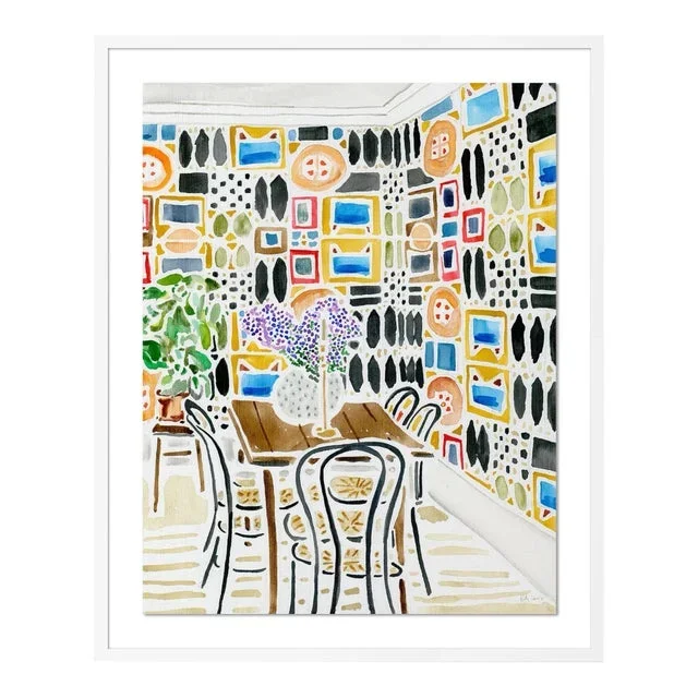 Ready for Conversation by Kate Lewis in White Frame, Medium Art Print