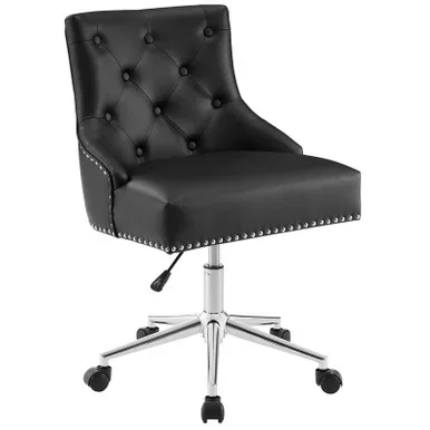Regent Tufted Button Swivel Faux Leather Office Chair / EEI-3608
